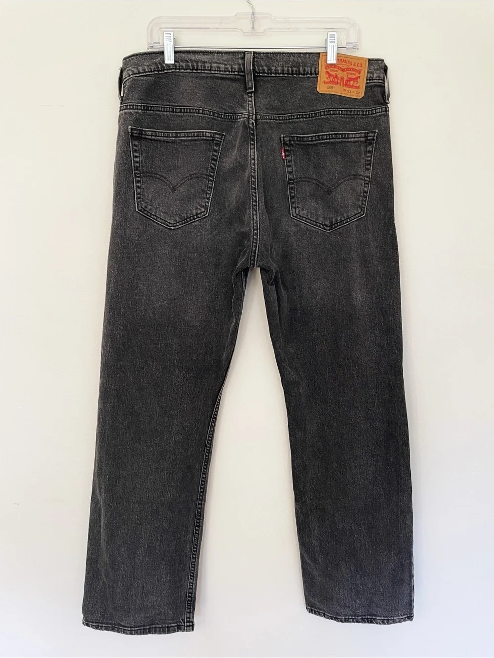 Y2K Levis 569 Loose Straight Jeans Mens 33x32 Gray Black Baggy Relaxed Fit Denim